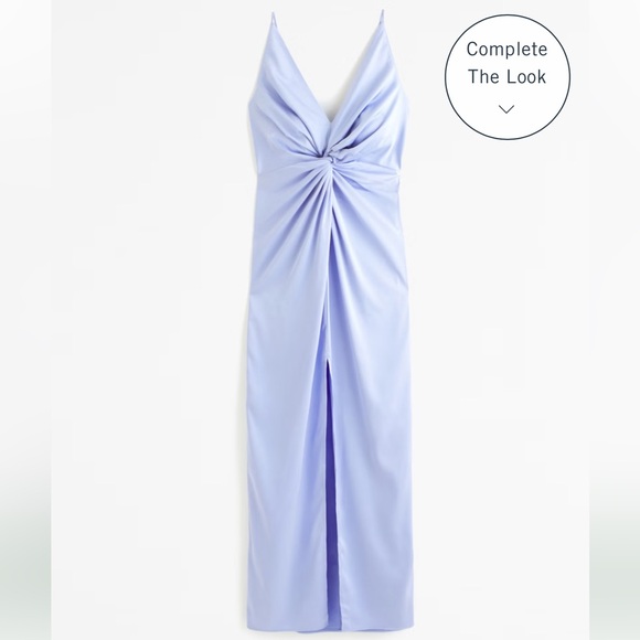 Abercrombie Draped Twist Front Maxi Dress Blue Size Small - Picture 2 of 10